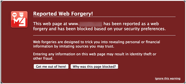reported web forgery