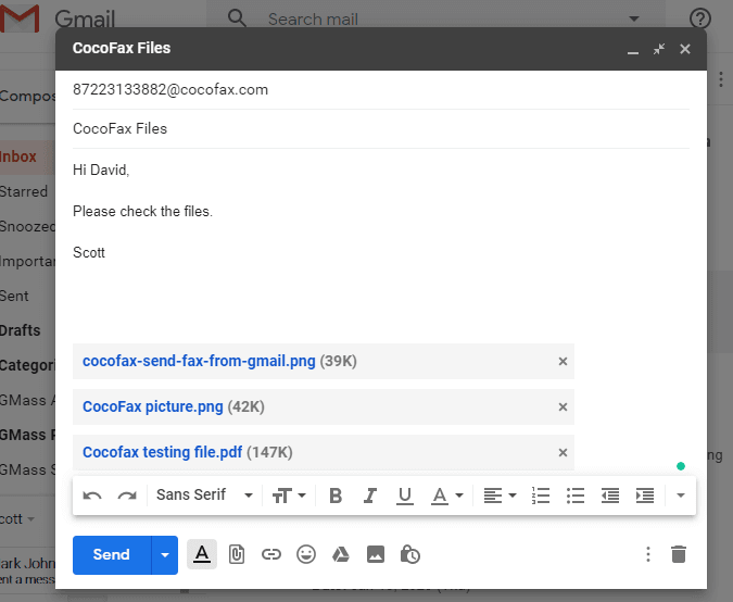 send fax from gmail with