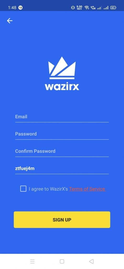 WazirX Referral code signup